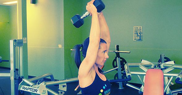Standing Dumbbell Tricep Extension Standing Dumbbell Tricep Extension