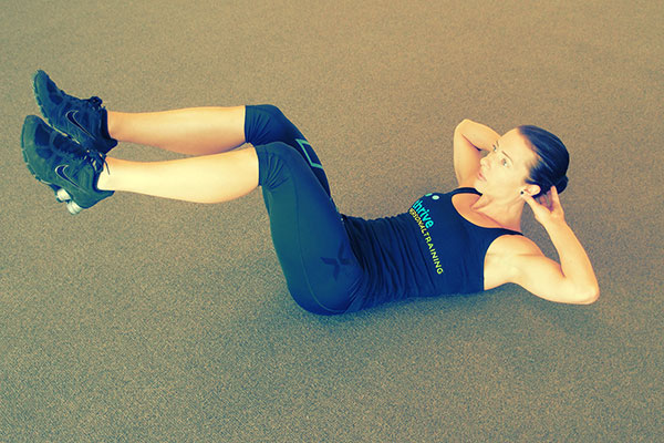 Crunch with legs raised