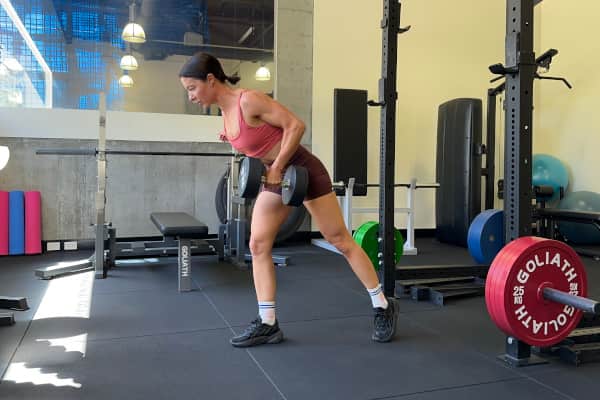 Dumbbell Standing Bent-Over Row