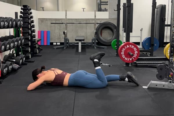 Single Leg Lying Cable Hamstring Curl