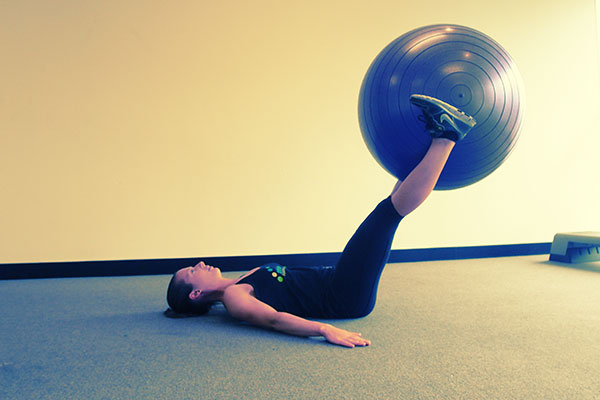 Swiss Ball Reverse Crunch and Leg Raise