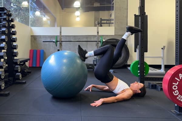 Swiss Ball Single Leg Hamstring Curl