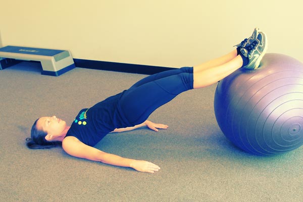 Swiss Ball Straight Leg Bridge