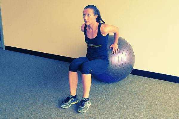Swiss Ball Tricep Dip